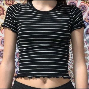 black and white striped tee